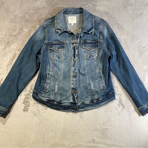 Torrid Denim Jean Jacket Size 0 / Large / 12 Stretch Trucker Casual Medium Wash